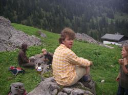 Alois bei der Brotzeit